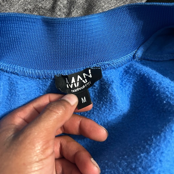 Blue and White Varsity Jacket with Patches - Picture 2 of 3